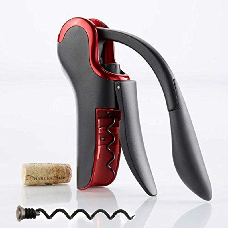 KEISSCO Wine Opener Compact Vertical Corkscrew Wine Bottle Opener with Built-in Foil Cutter - Image 1